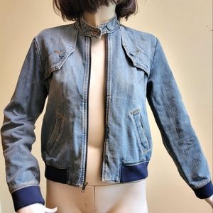 Gap Denim Jacket with Band/Mandarin Collar Size Extra Small